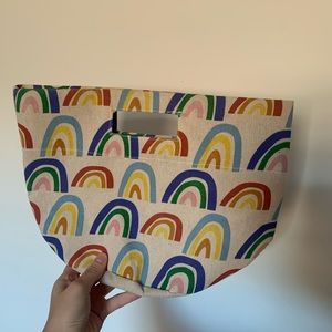 Cute rainbow bag! Easy to carry small books along with pens and pencils!